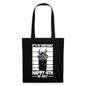 Patriotic Llama Patriotic It's My Birthday Happy - Tote Bag - black - Front