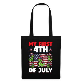 Patriotic Dino Mon premier 4 juillet Patriotique - Sac en tissu - noir - Devant