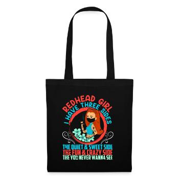 Three Sides Of Redhead Girl Ginger Red Hair - Tote Bag - black - Front
