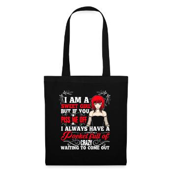 Sweet Redhead Girl Ginger Red Hair Irish - Tote Bag - black - Front