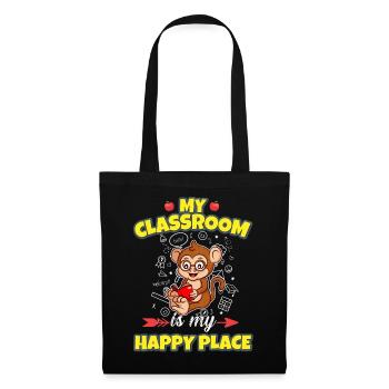 My Classroom Is My Happy Place Elementary Teacher - Stoffbeutel - Schwarz - Vorne