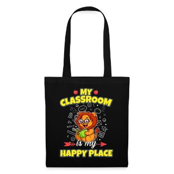 My Classroom Is My Happy Place Elementary Teacher - Stoffbeutel - Schwarz - Vorne