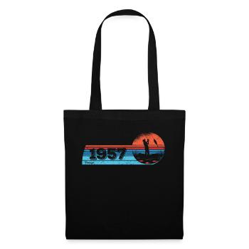 Pêcheur né en 1957 Anniversaire Fliegenflischen - Sac en tissu - noir - Devant