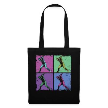 Baseball Fan Retro Vintage Batter - Stoffbeutel - Schwarz - Vorne