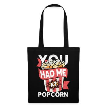 Kino Popcorn Geschenk - Stoffbeutel - Schwarz - Vorne