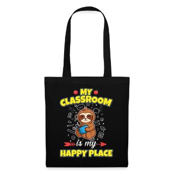 My Classroom Is My Happy Place Elementary Teacher - Stoffbeutel - Schwarz - Vorne