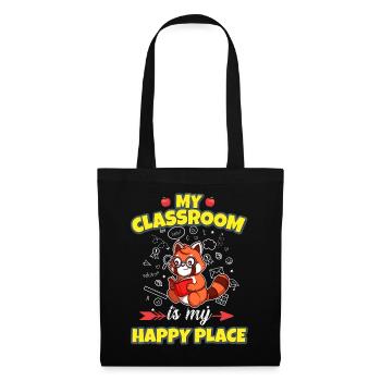 My Classroom Is My Happy Place Elementary Teacher - Stoffbeutel - Schwarz - Vorne