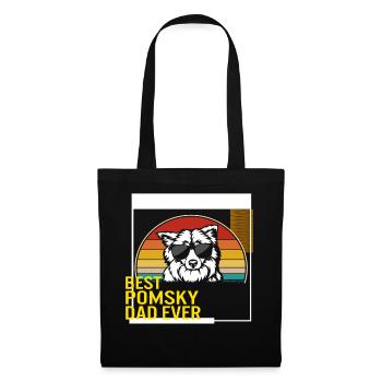 Bestes Pomsky Dad Ever T-Shirt - Stoffbeutel - Schwarz - Vorne