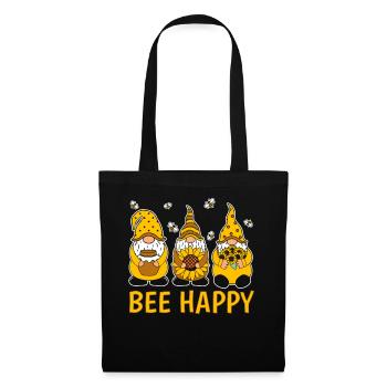 Bee Happy - Stoffbeutel - Schwarz - Vorne