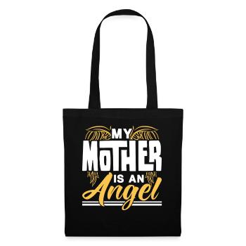Meine Mutter Ist Ein Engel Mama Mami Muttertag - Stoffbeutel - Schwarz - Vorne