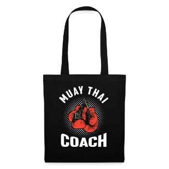 Muay Thai Trainer Kämpfer Kampfsport Kampf - Stoffbeutel - Schwarz - Vorne