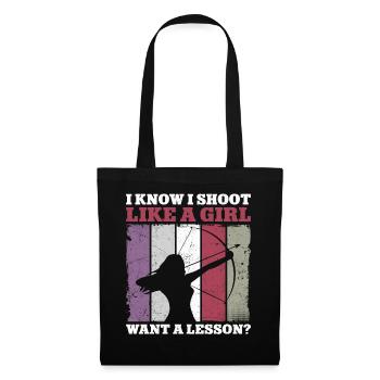 Archery Bow Archer Girl Vintage - Tote Bag - black - Front