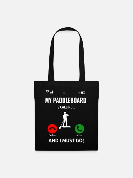 Stand Up Paddling Paddleboard Surfer Geschenk - Stoffbeutel - Schwarz