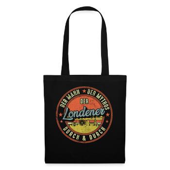 London Retro Geschenk - Stoffbeutel - Schwarz - Vorne