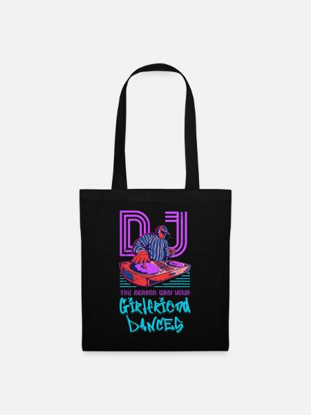 DJ Geschenk Musik Discjockey Disco Techno Rave - Stoffbeutel - Schwarz