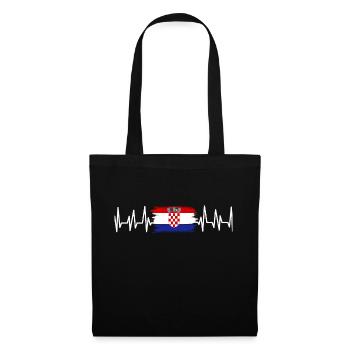 Kroatien Geschenk Herkunft Zagreb Hrvatska Heimat - Stoffbeutel - Schwarz - Vorne