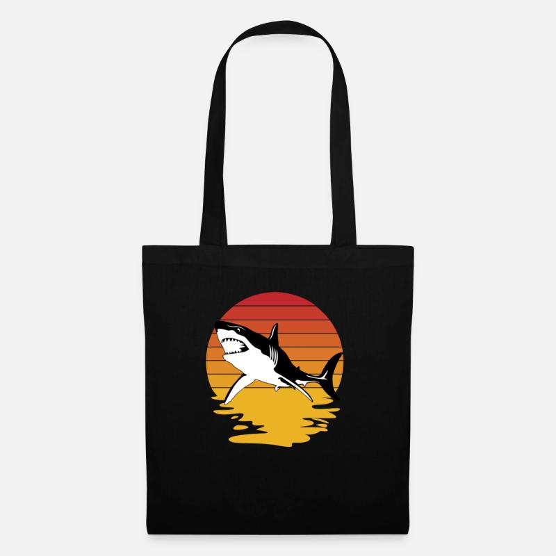 requin, grand requin blanc, requins, mégalodon, requin, requin marteau - Sac en tissu - noir