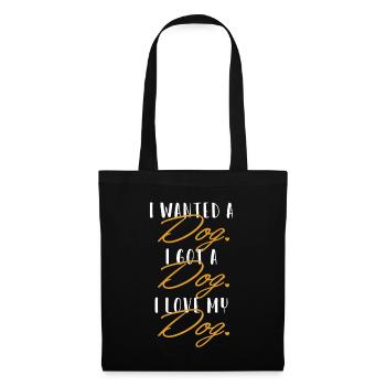 I love my Dog Quadrupède Wauwau Mâle Propriétaire - Sac en tissu - noir - Devant