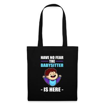 Babysitter Aufpasser Babysitten Babyfüße Hüten Erz - Stoffbeutel - Schwarz - Vorne