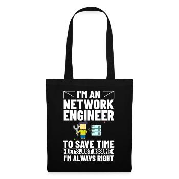 Netzwerkingenieur Network Engineer Computer - Stoffbeutel - Schwarz - Vorne