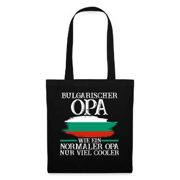 Balkan Bulgarienischer Opa Bulgare Bulgarien - Stoffbeutel - Schwarz - Vorne