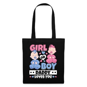 Fille ou garçon papa t’aime nouveau-né - Sac en tissu - noir - Devant
