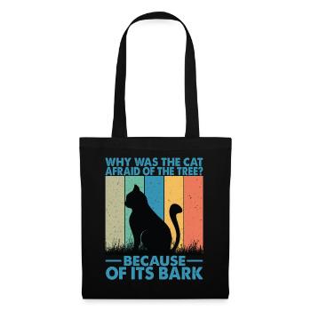 Pourquoi le chat avait-il peur de l’arbre? - Blagues de papa - Sac en tissu - noir - Devant