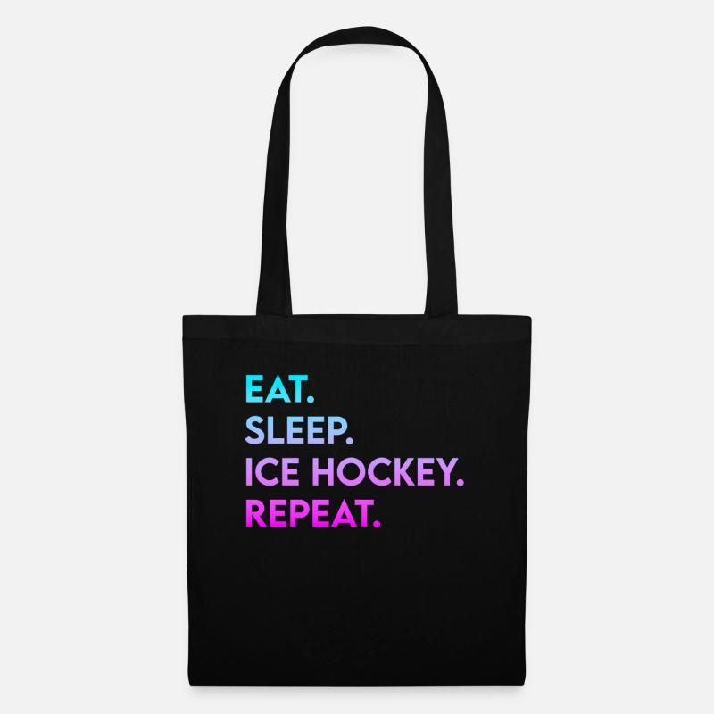 eat sleep ice hockey repeat - Stoffbeutel - Schwarz
