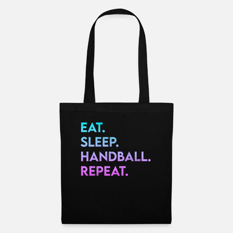 eat sleep handball repeat - Stoffbeutel - Schwarz