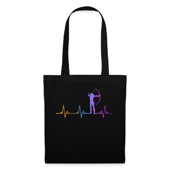 Archery Bow Archer Girl Heartbeat - Tote Bag - black - Front