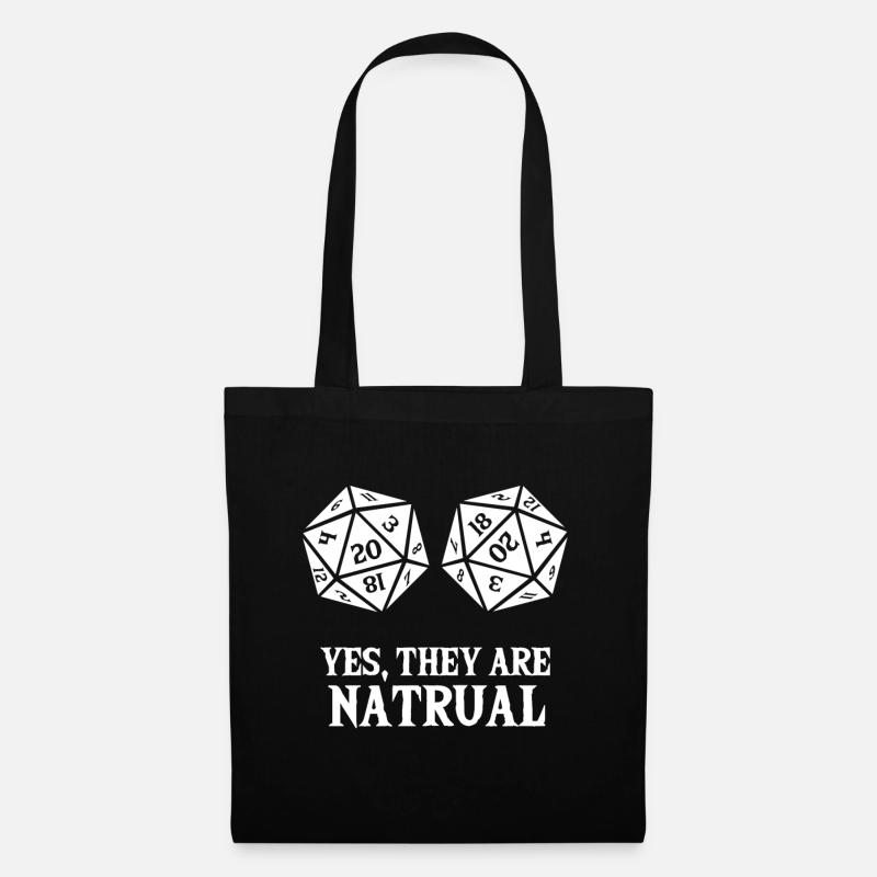 Natural D20 Rollenspiel Tabletop PnP RPG Pen and - Stoffbeutel - Schwarz