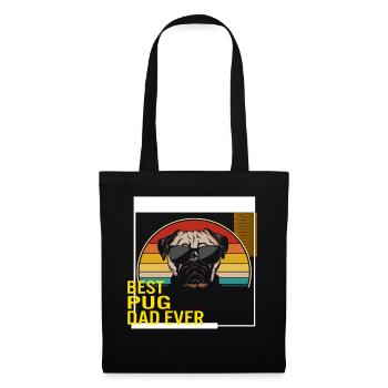 Meilleur t-shirt Pug Dad Ever - Sac en tissu - noir - Devant