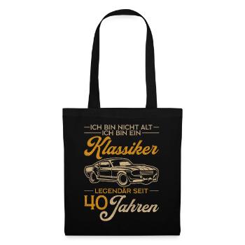 Vintage 40. Geburtstag Geschenk 40 Männer Klassike - Stoffbeutel - Schwarz - Vorne