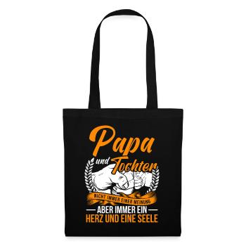 Papa und Tochter Spruch Vater Tochter Partnerlook - Stoffbeutel - Schwarz - Vorne