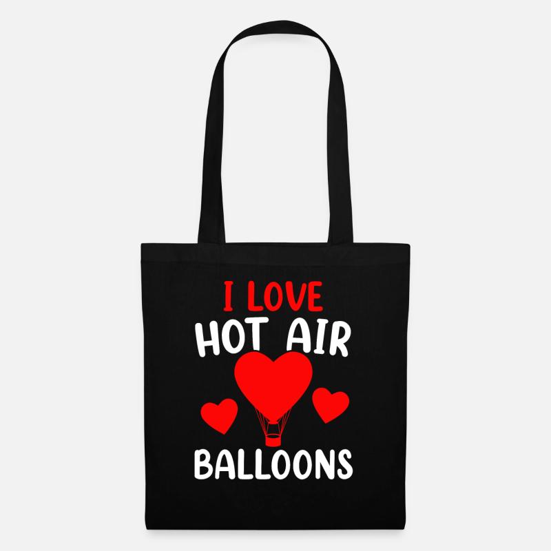 Ich Liebe Heißluftballons Heißluftballon Flug - Stoffbeutel - Schwarz