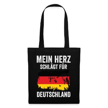 Urlaub Deutscher Deutschland - Stoffbeutel - Schwarz - Vorne