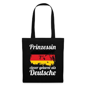 Prinzessin Deutscher Deutsches Deutschland - Stoffbeutel - Schwarz - Vorne