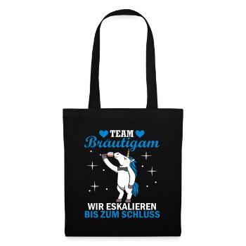Team Bräutigam JGA Junggesellenabschied Polter - Stoffbeutel - Schwarz - Vorne