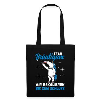 Team Bräutigam JGA Junggesellenabschied Polter - Stoffbeutel - Schwarz - Vorne