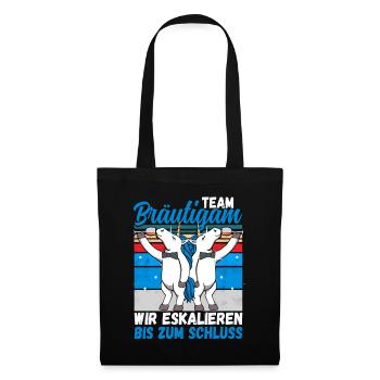 Team Bräutigam JGA Junggesellenabschied Polter - Stoffbeutel - Schwarz - Vorne
