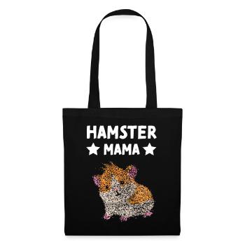 Hamster Mama Zwerghamster Goldhamster - Stoffbeutel - Schwarz - Vorne