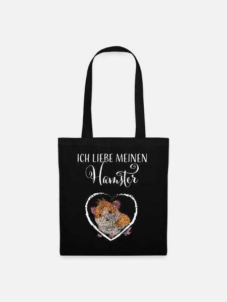 Hamsterliebe Hamster Goldhamster - Stoffbeutel - Schwarz