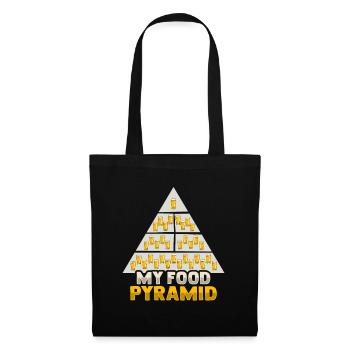 Pyramide alimentaire pour un buveur de bière - Sac en tissu - noir - Devant