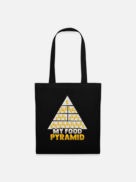 Lebensmittelpyramide für einen Biertrinker - Stoffbeutel - Schwarz