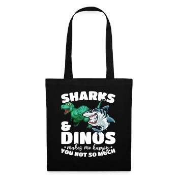 Sharks & Dinos me rend heureux que tu n’aimes pas ça - Sac en tissu - noir - Devant
