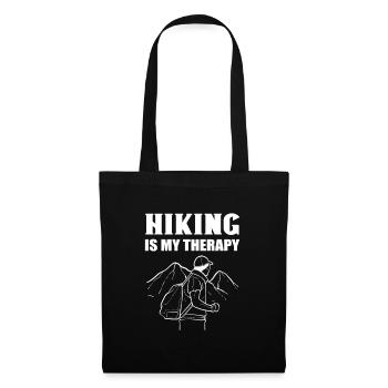 Hiking Is My Therapy Hiker Climbing - Stoffbeutel - Schwarz - Vorne