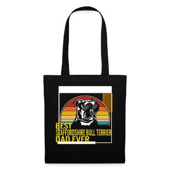 Meilleur Staffordshire Bull Terrier Papa Jamais T Shirt - Sac en tissu - noir - Devant