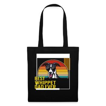 Bestes Whippet Dad Ever T-Shirt - Stoffbeutel - Schwarz - Vorne