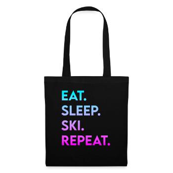 manger dormir ski répéter - Sac en tissu - noir - Devant