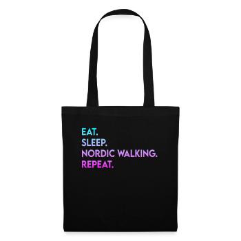manger du sommeil marche nordique répéter - Sac en tissu - noir - Devant